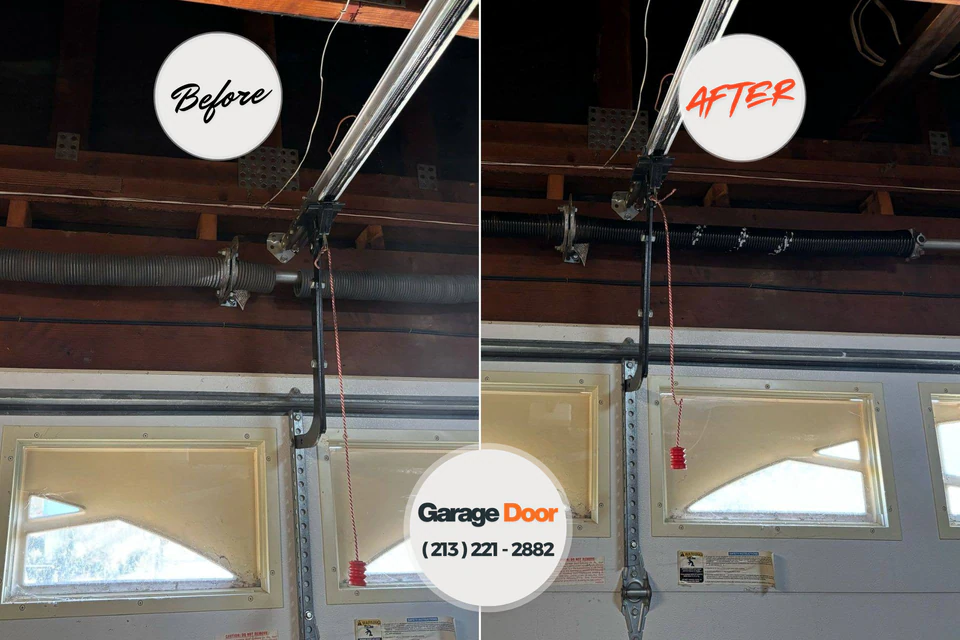 Before and after: garage door repair Heath, TX
